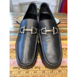 Salvatore Ferragamo Black Leather Loafers